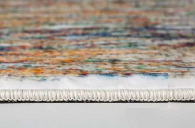 8' Blue And Beige Abstract Runner Rug Homeroots Home Decor