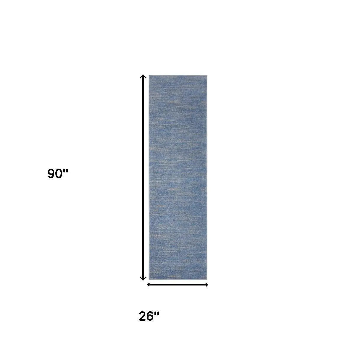8' Blue And Gray Indoor Outdoor Runner Rug - GreatEagleInc