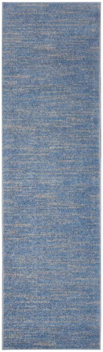 8' Blue And Gray Indoor Outdoor Runner Rug - GreatEagleInc