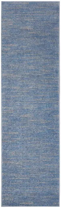 8' Blue And Gray Indoor Outdoor Runner Rug - GreatEagleInc