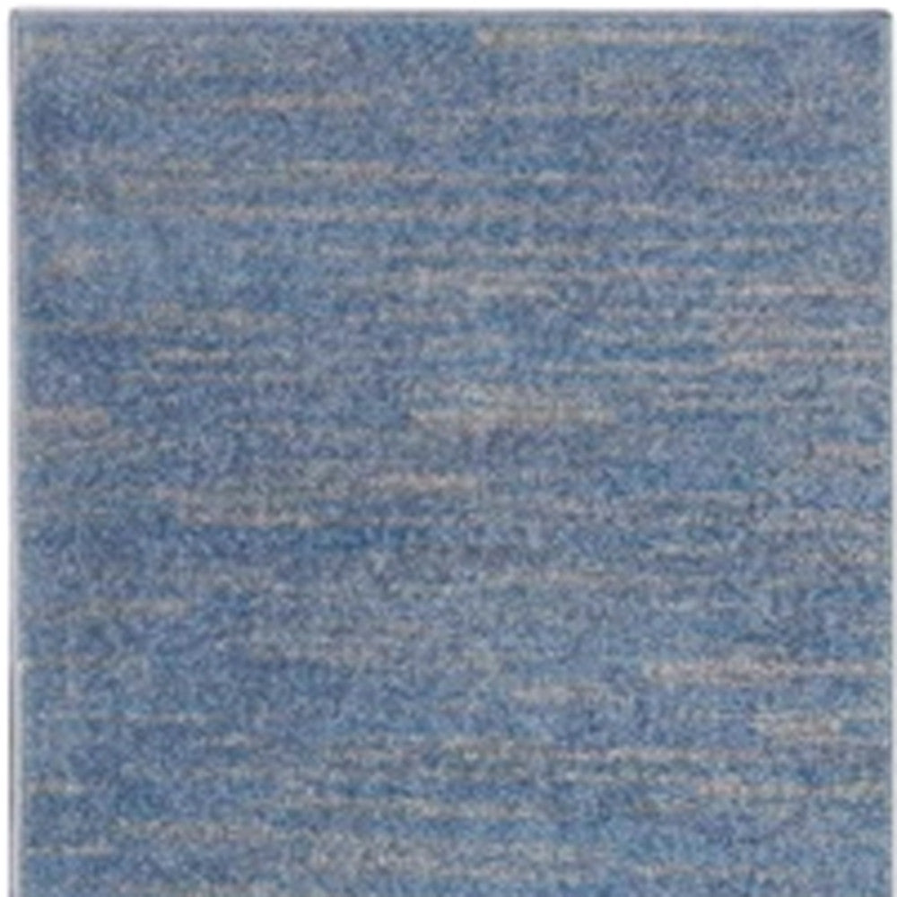 8' Blue And Gray Indoor Outdoor Runner Rug - GreatEagleInc