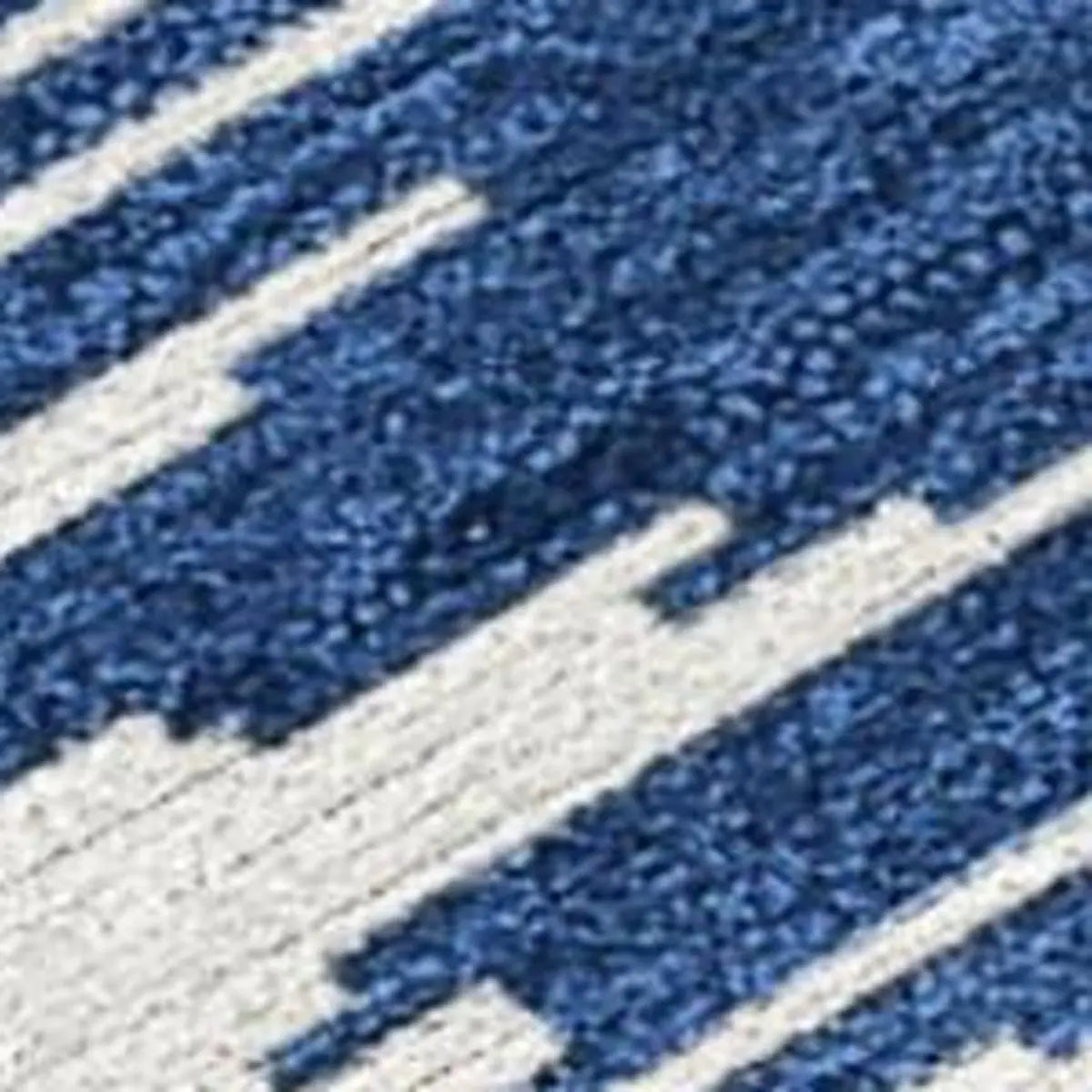 8' Blue And Ivory Round Geometric Washable Indoor Outdoor Area Rug Homeroots Outdoor