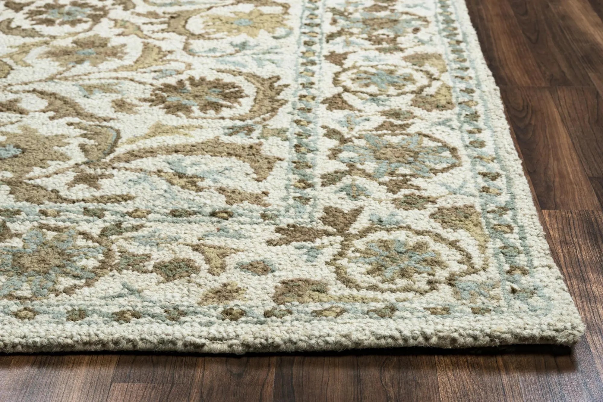 8' Blue And Ivory Wool Oriental Hand Tufted Area Rug Homeroots Home Decor