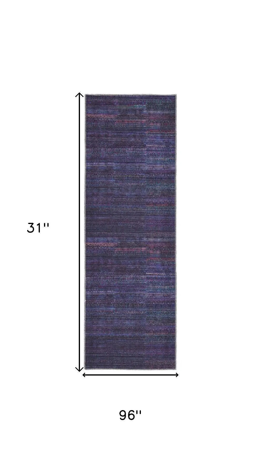 8' Blue And Purple Abstract Washable Area Rug Homeroots Home Decor