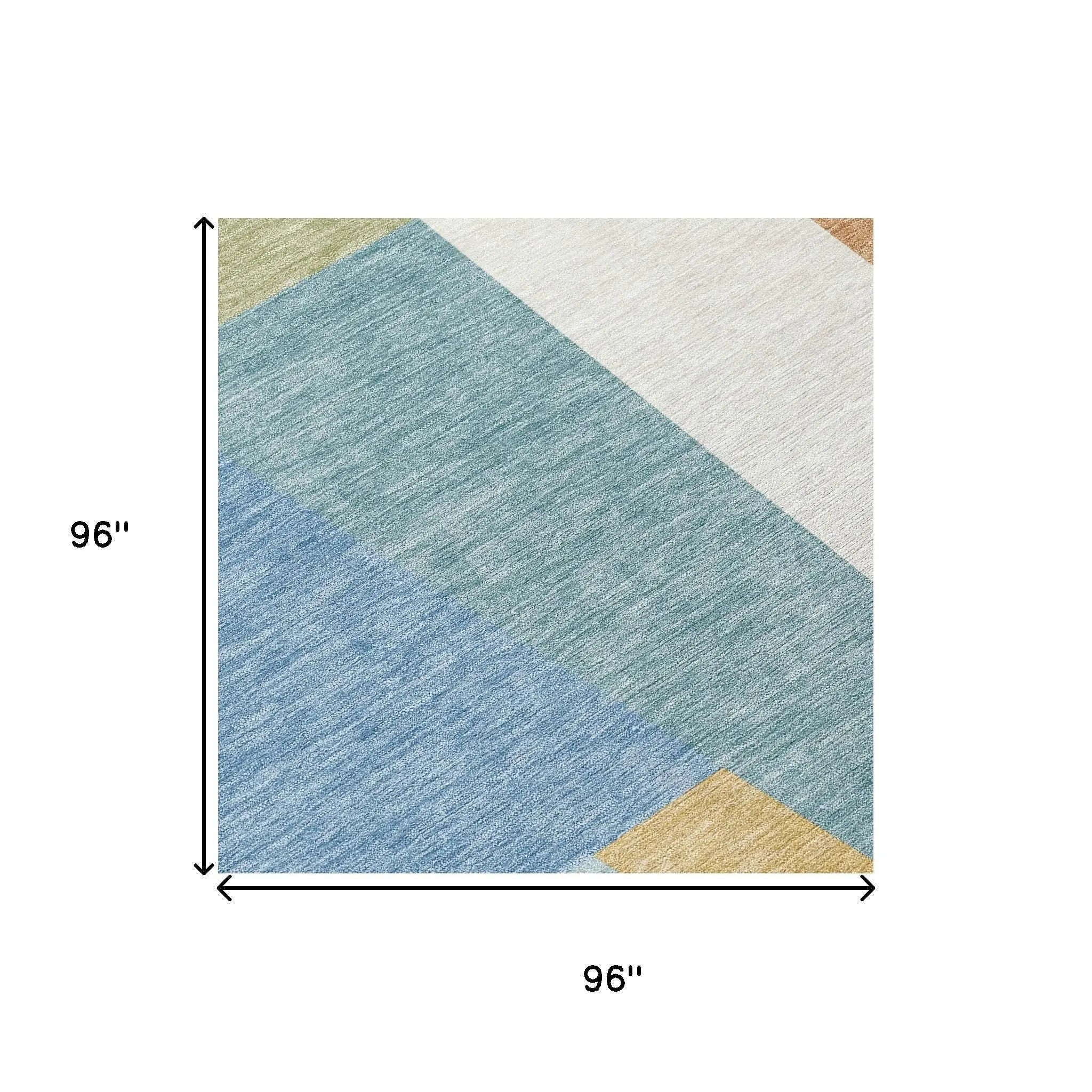8' Blue And Teal Blue Round Geometric Washable Indoor Outdoor Area Rug Homeroots Outdoor