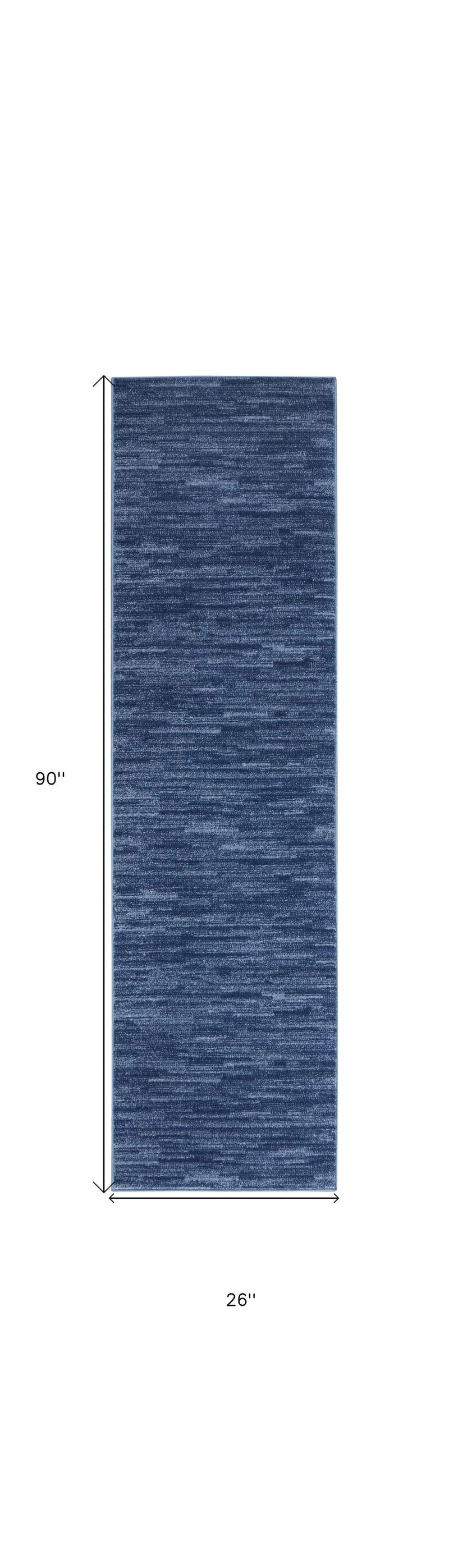 8' Blue Non Skid Indoor Outdoor Runner Rug - GreatEagleInc