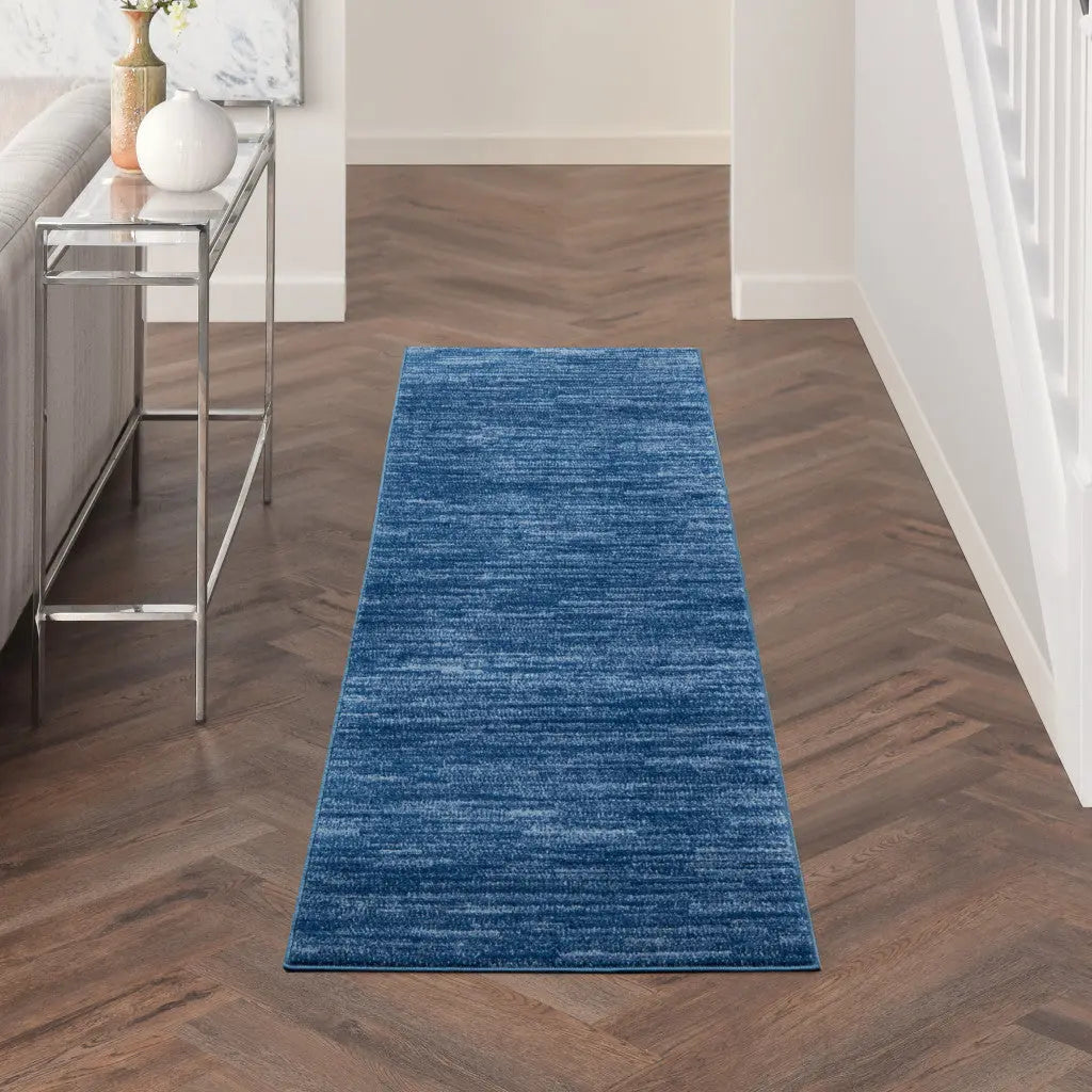 8' Blue Non Skid Indoor Outdoor Runner Rug - GreatEagleInc