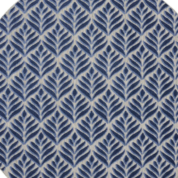 8' Blue Round Floral Indoor Outdoor Area Rug Homeroots Outdoor