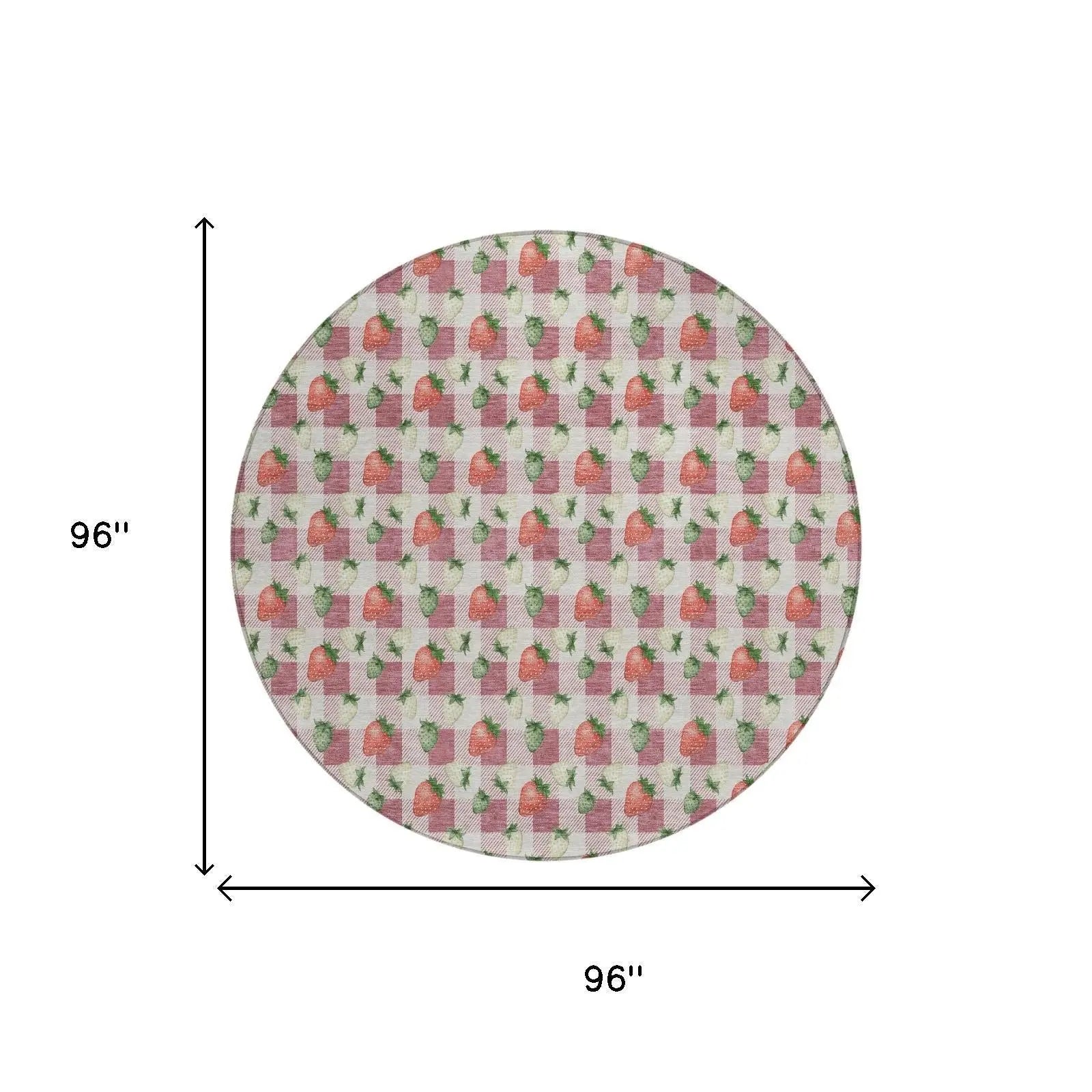 8' Blush And Pink Round Floral Washable Indoor Outdoor Area Rug Homeroots Outdoor