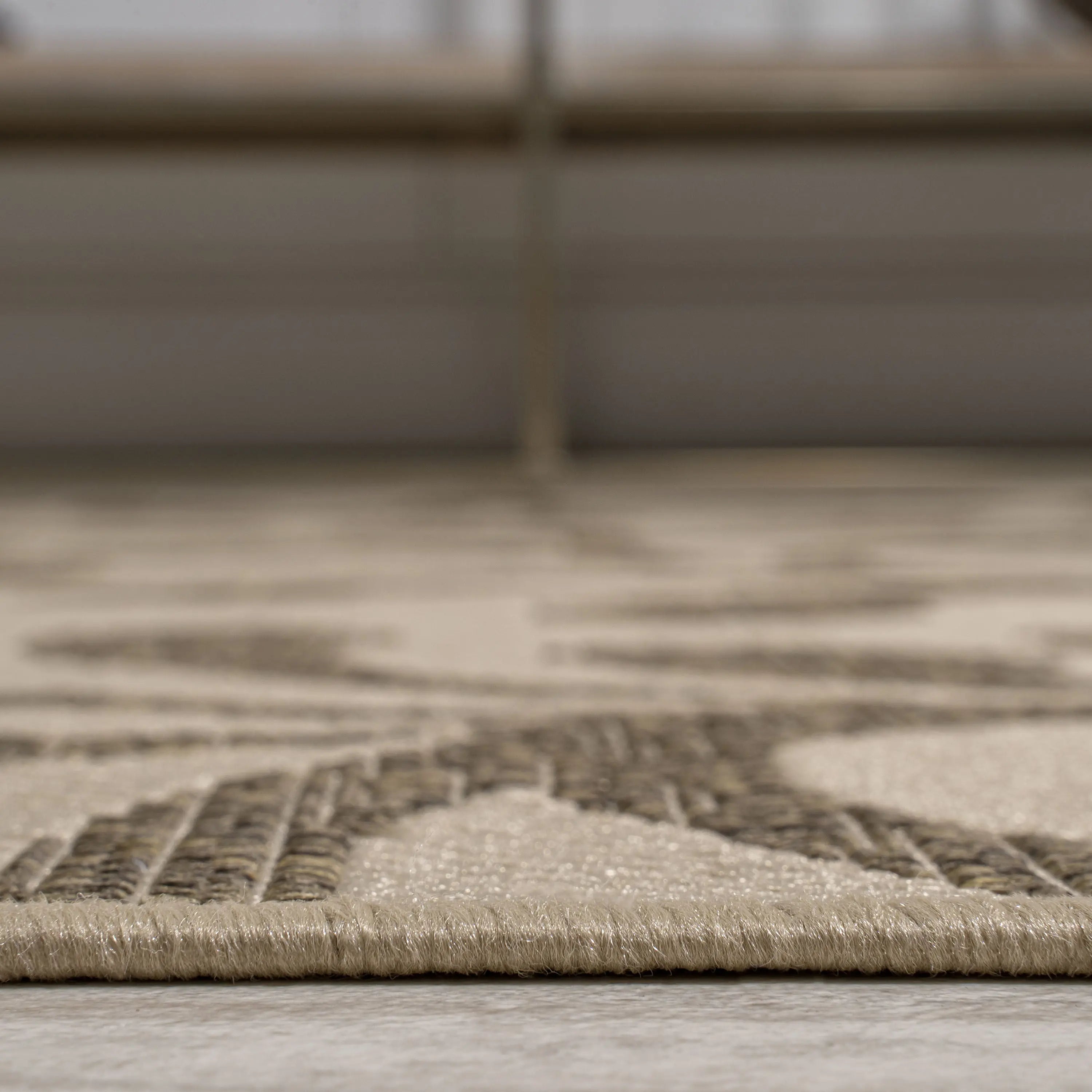 8' Brown And Beige Floral Indoor Outdoor Runner Rug Homeroots Outdoor