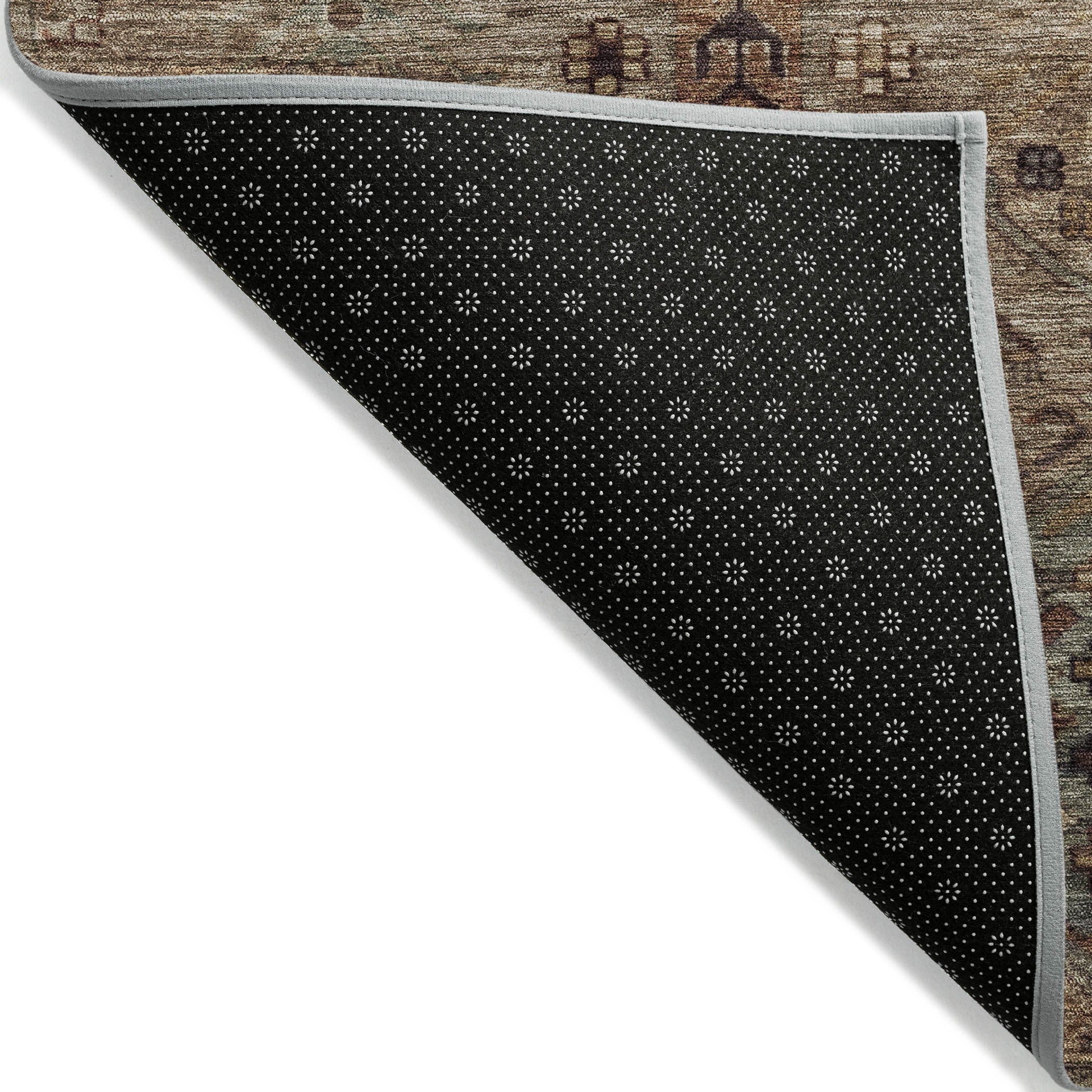 8' Brown And Copper Round Tribal Washable Indoor Outdoor Area Rug - GreatEagleInc