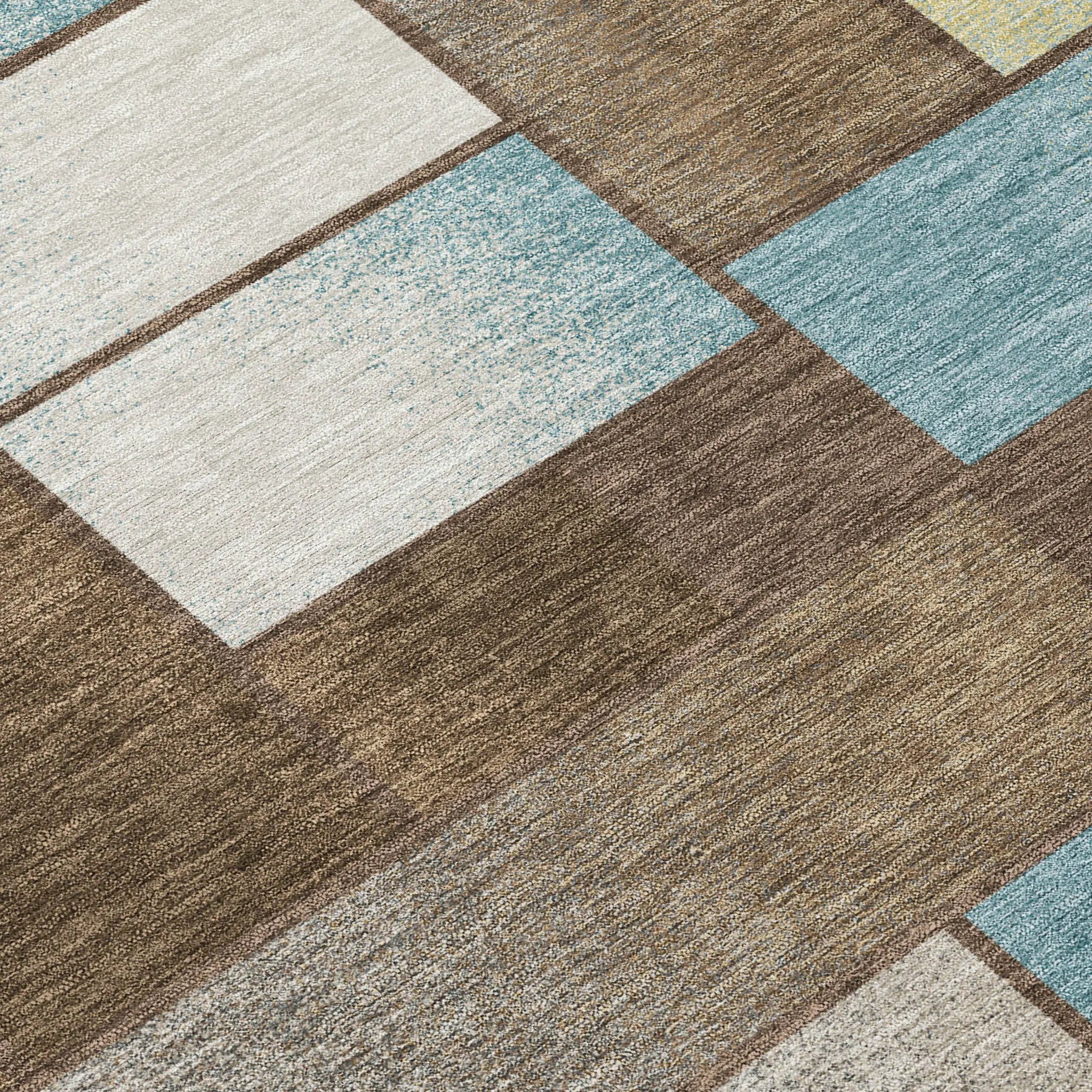 8' Brown And Gray Round Geometric Washable Indoor Outdoor Area Rug Homeroots Outdoor
