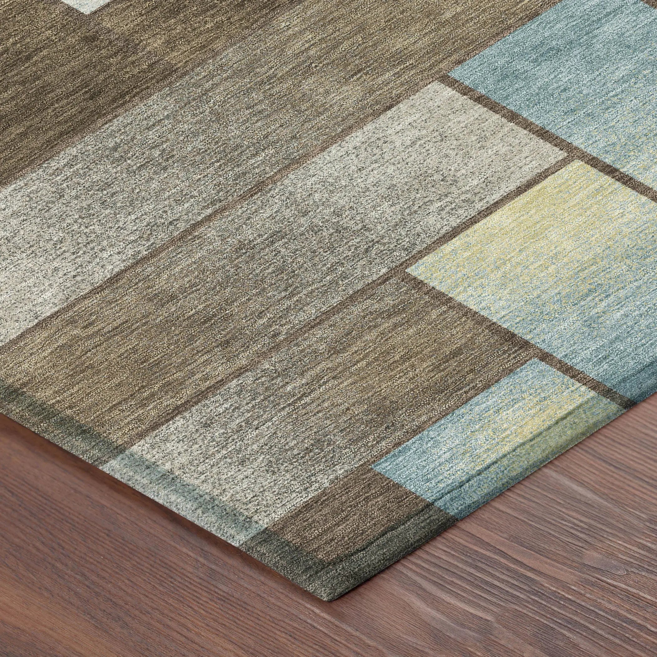 8' Brown And Gray Round Geometric Washable Indoor Outdoor Area Rug Homeroots Outdoor