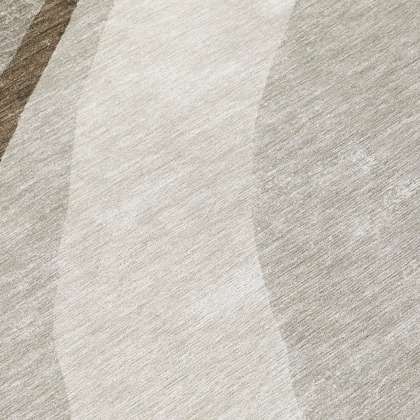 8' Brown And Ivory Round Abstract Washable Indoor Outdoor Area Rug Homeroots Outdoor