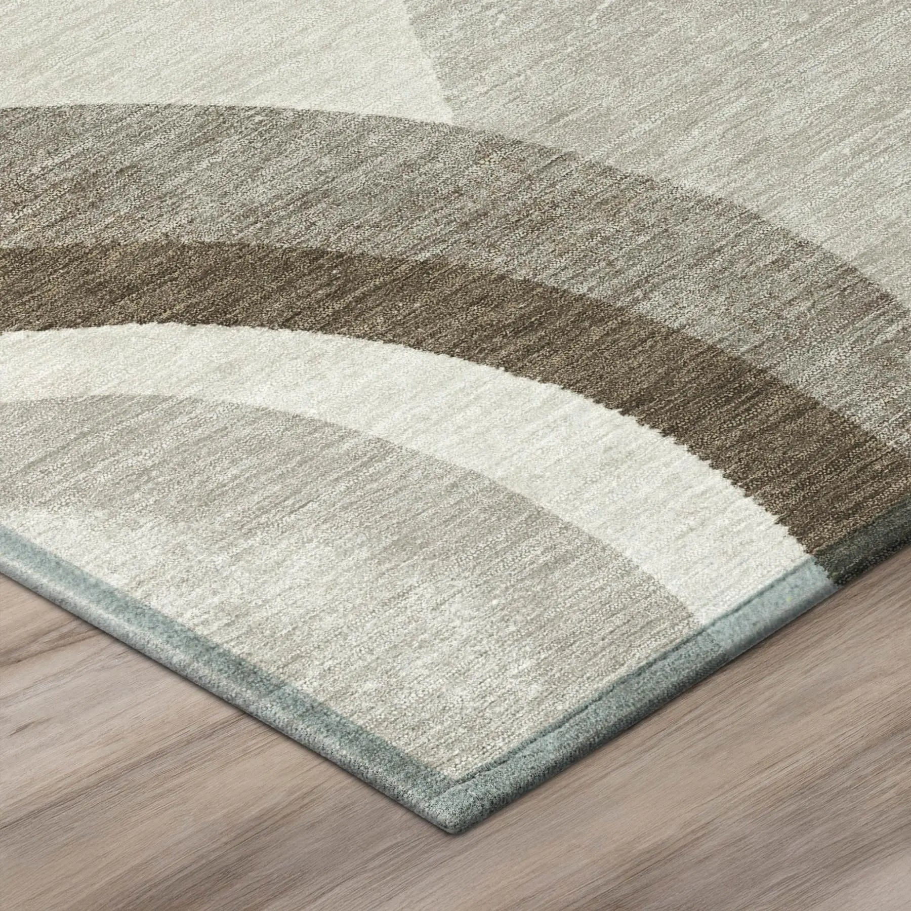 8' Brown And Ivory Round Abstract Washable Indoor Outdoor Area Rug Homeroots Outdoor