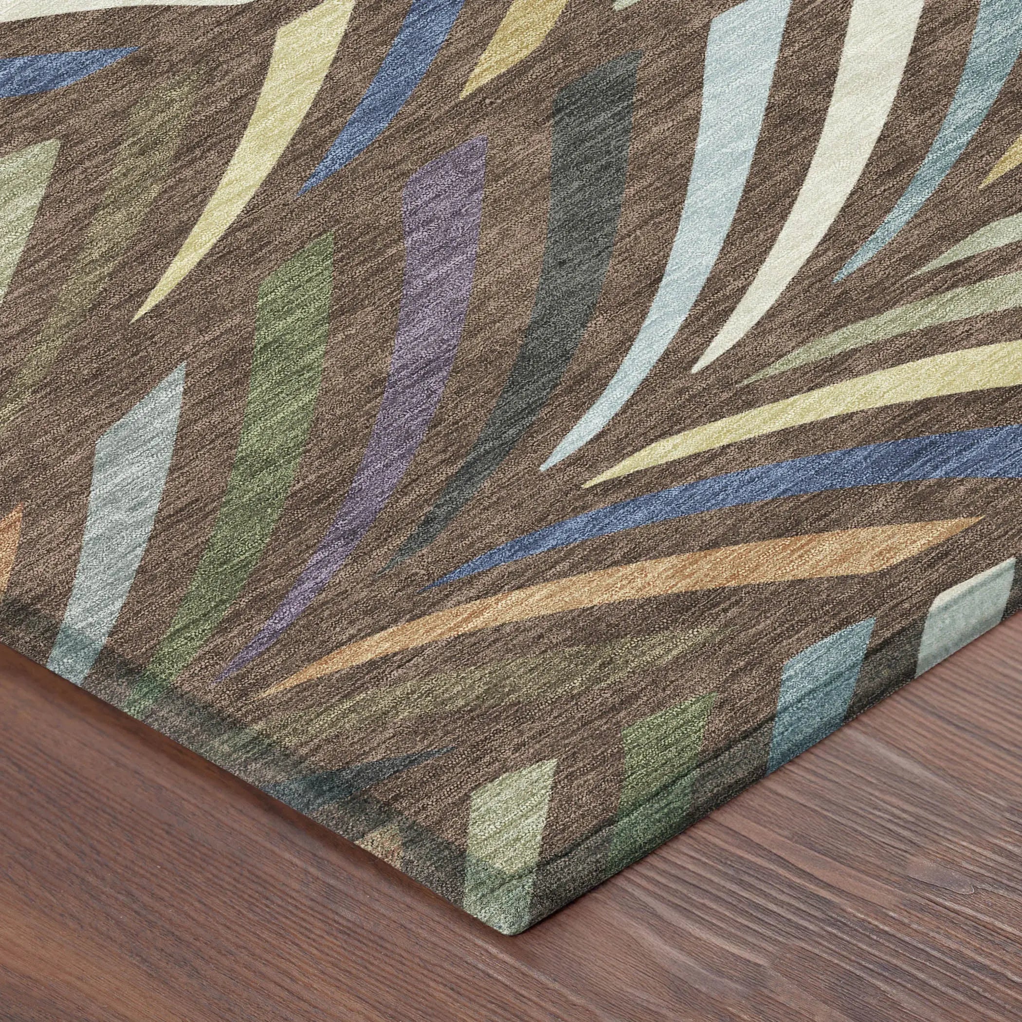 8' Brown And Plum Round Abstract Washable Indoor Outdoor Area Rug Homeroots Outdoor