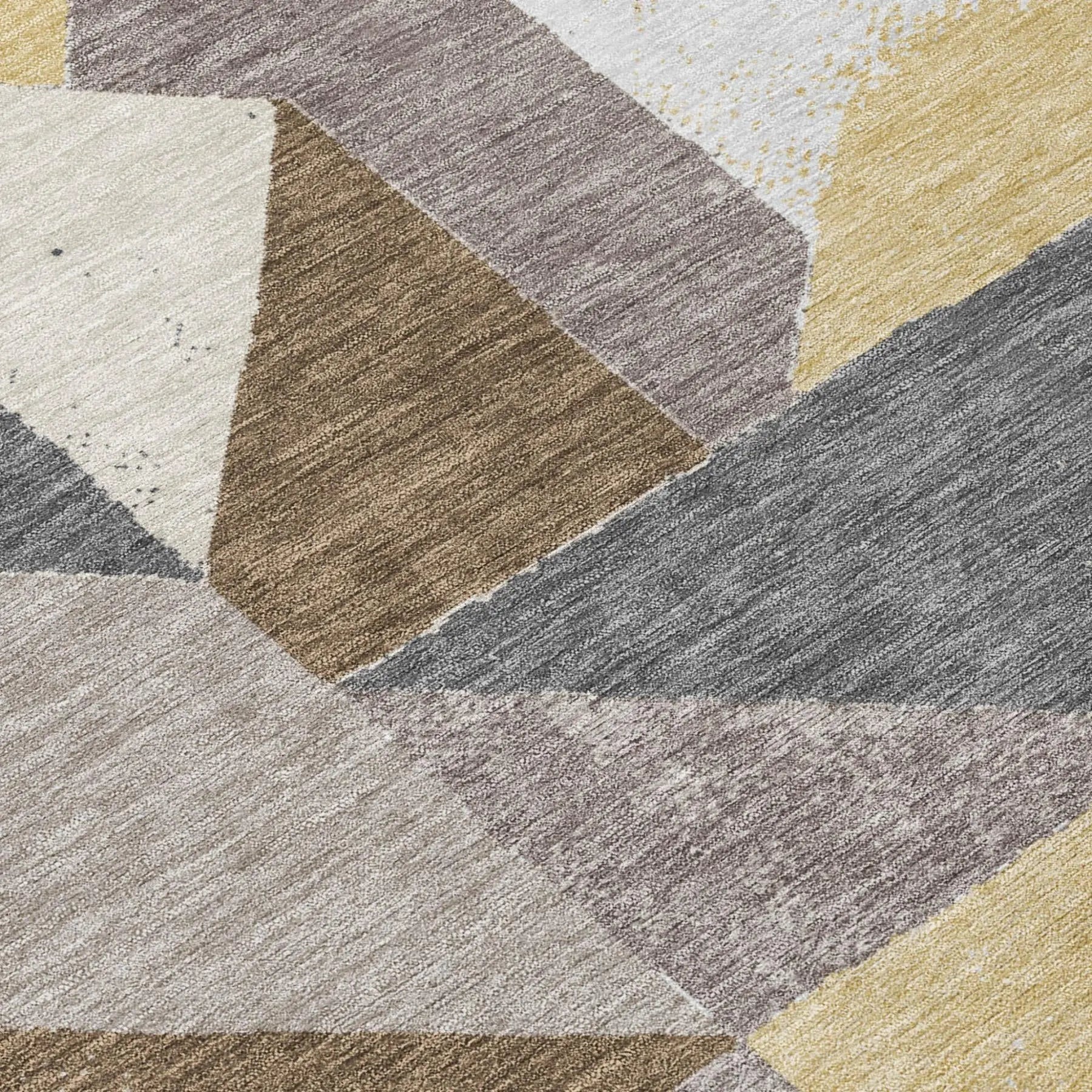 8' Brown And Silver Round Geometric Washable Indoor Outdoor Area Rug Homeroots Outdoor