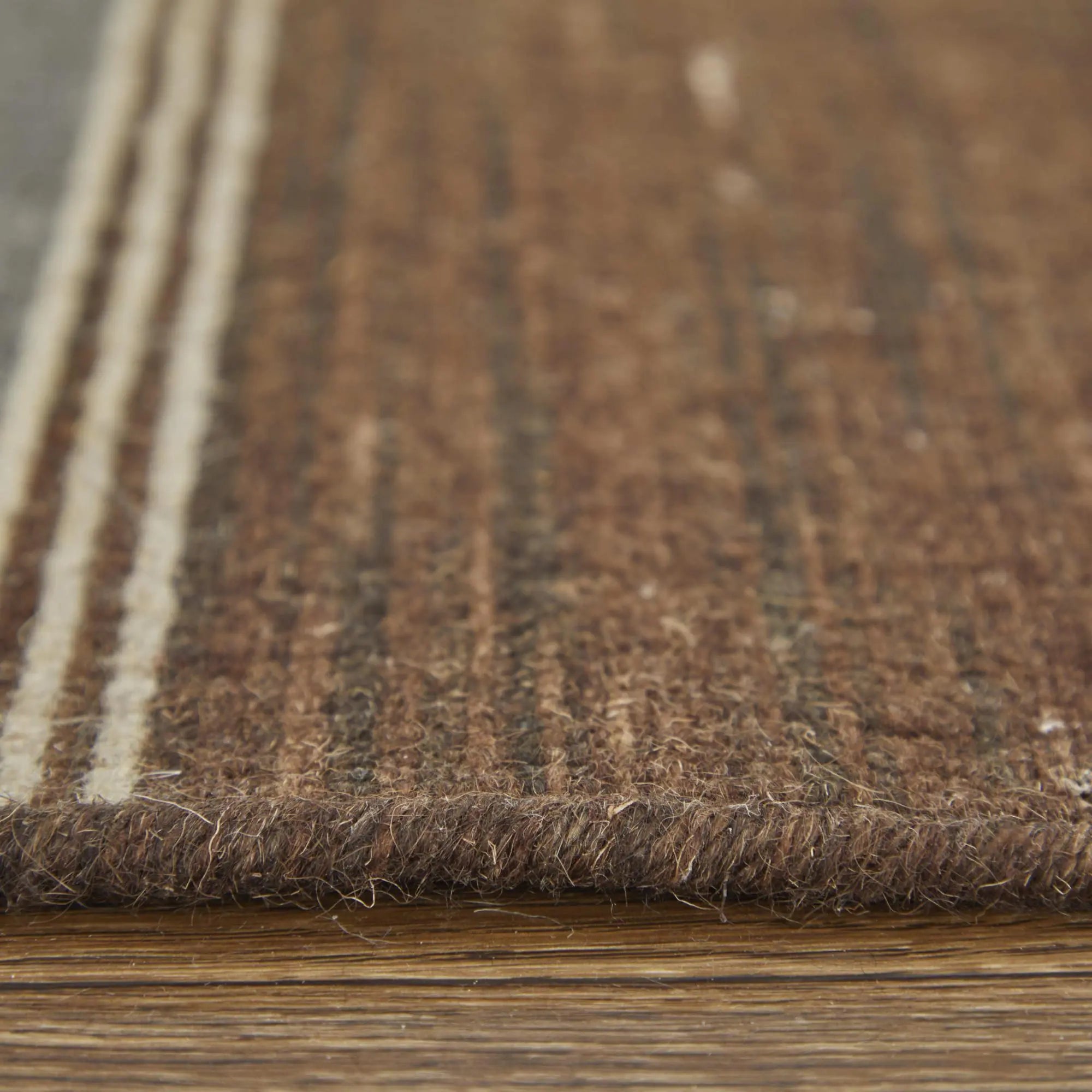 8' Brown Gray And Yellow Wool Striped Hand Knotted Area Rug Homeroots Home Decor
