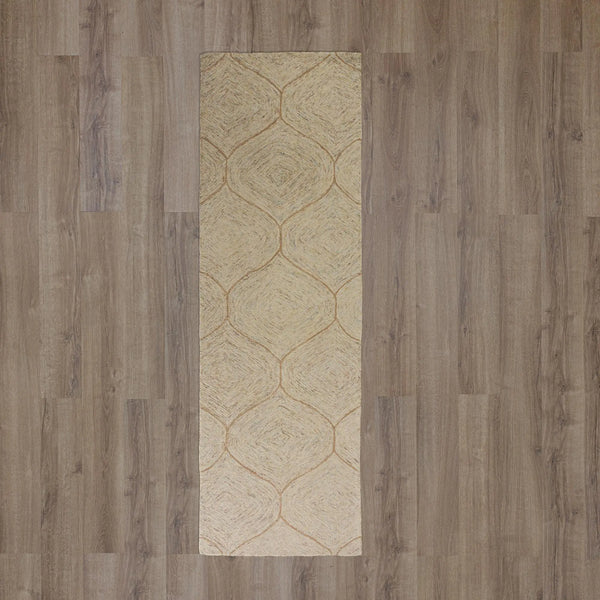 8' Brown Ivory And White Wool Geometric Hand Tufted Area Rug Homeroots Home Decor