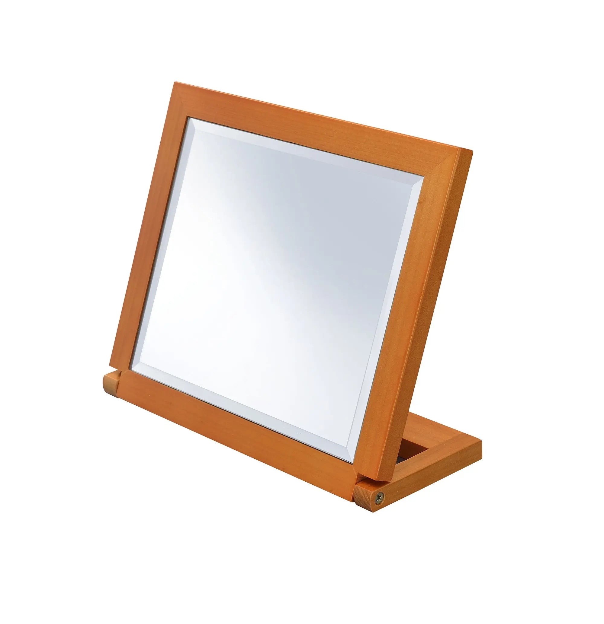 8" Brown Wood Framed Freestanding Makeup Shaving Tabletop Mirror Homeroots Bed & Bath