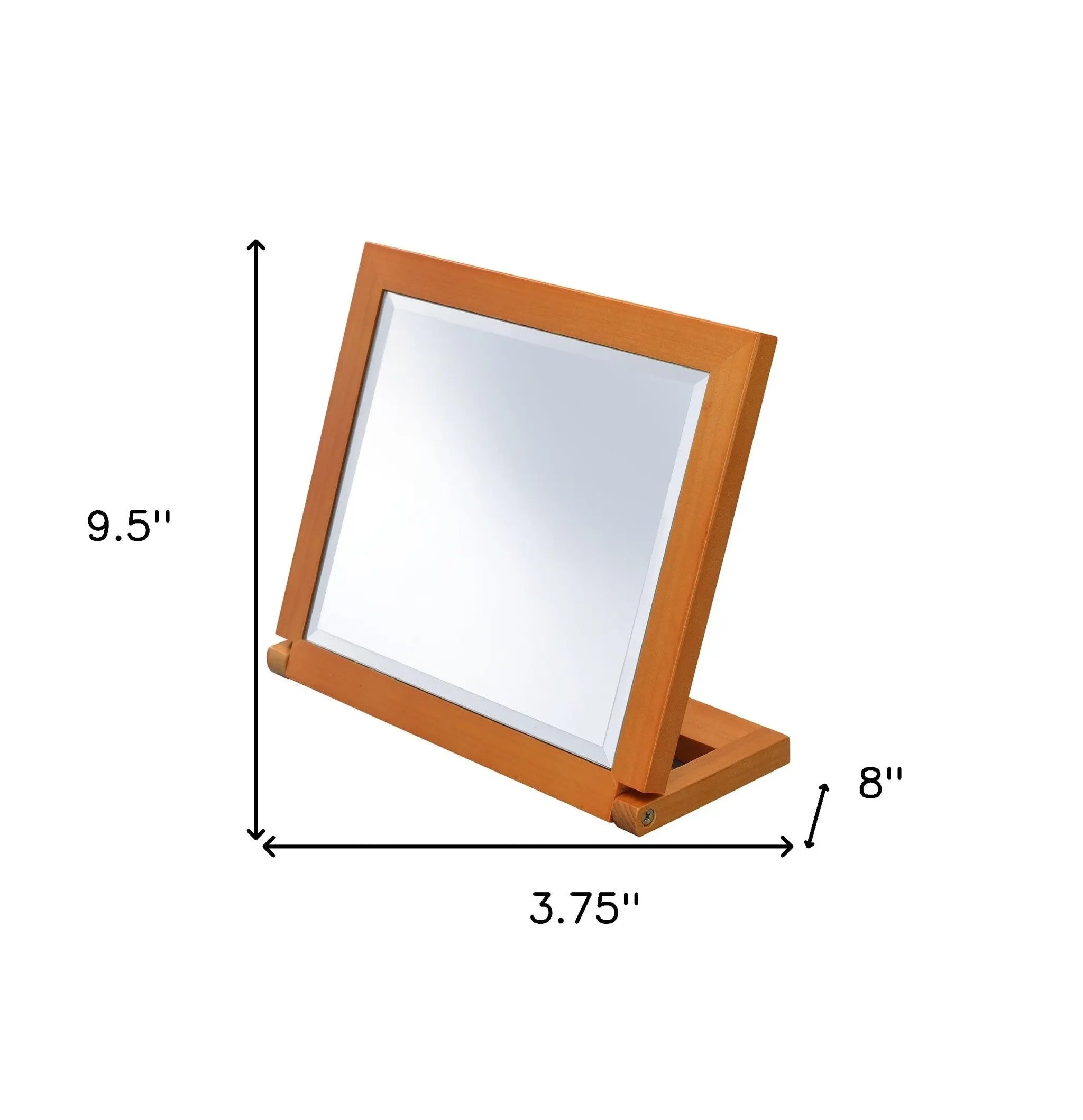 8" Brown Wood Framed Freestanding Makeup Shaving Tabletop Mirror Homeroots Bed & Bath