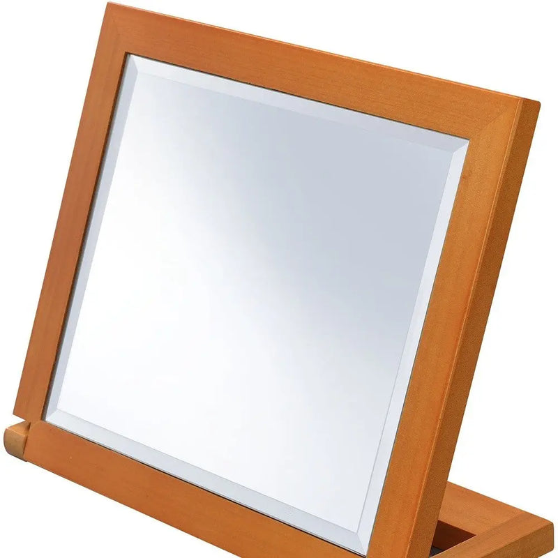 8" Brown Wood Framed Freestanding Makeup Shaving Tabletop Mirror Homeroots Bed & Bath