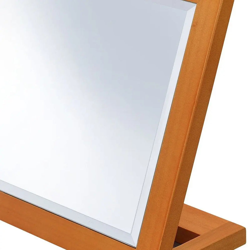 8" Brown Wood Framed Freestanding Makeup Shaving Tabletop Mirror Homeroots Bed & Bath