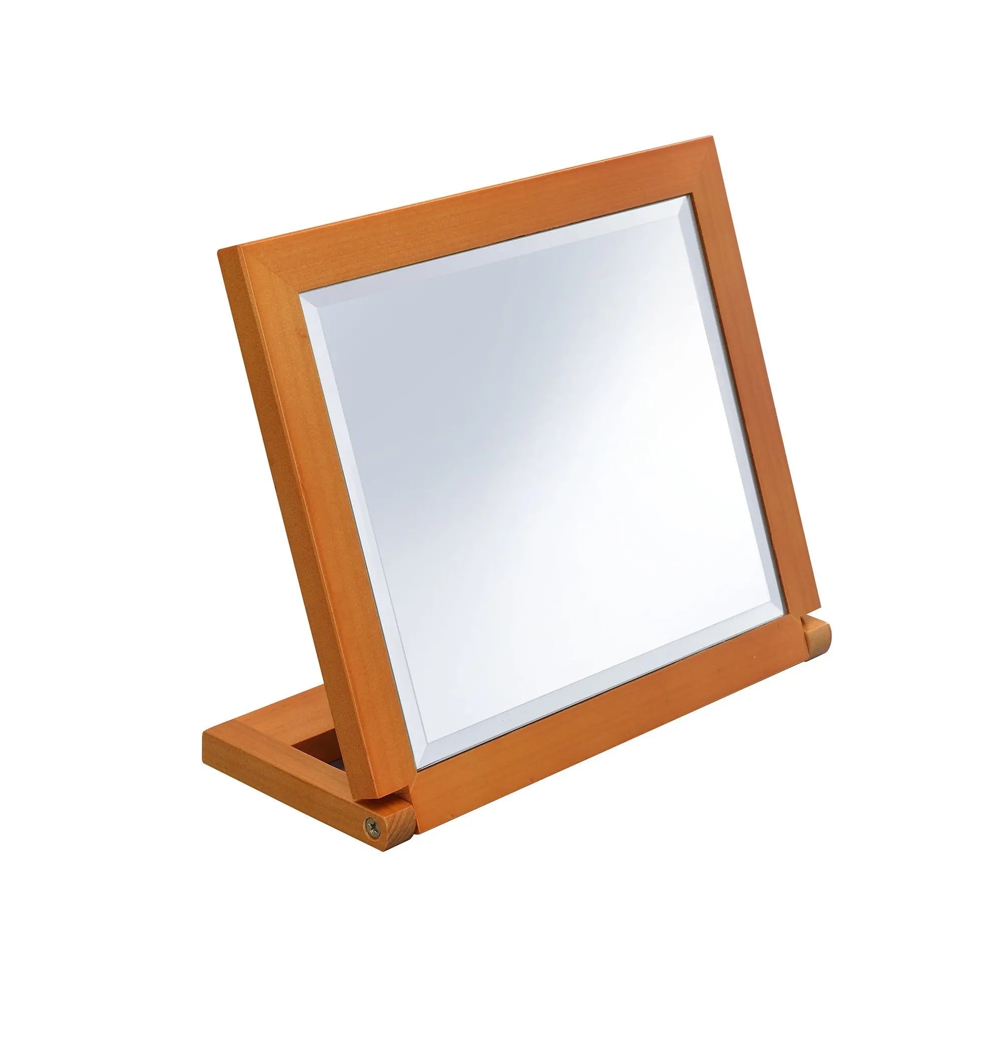 8" Brown Wood Framed Freestanding Makeup Shaving Tabletop Mirror Homeroots Bed & Bath