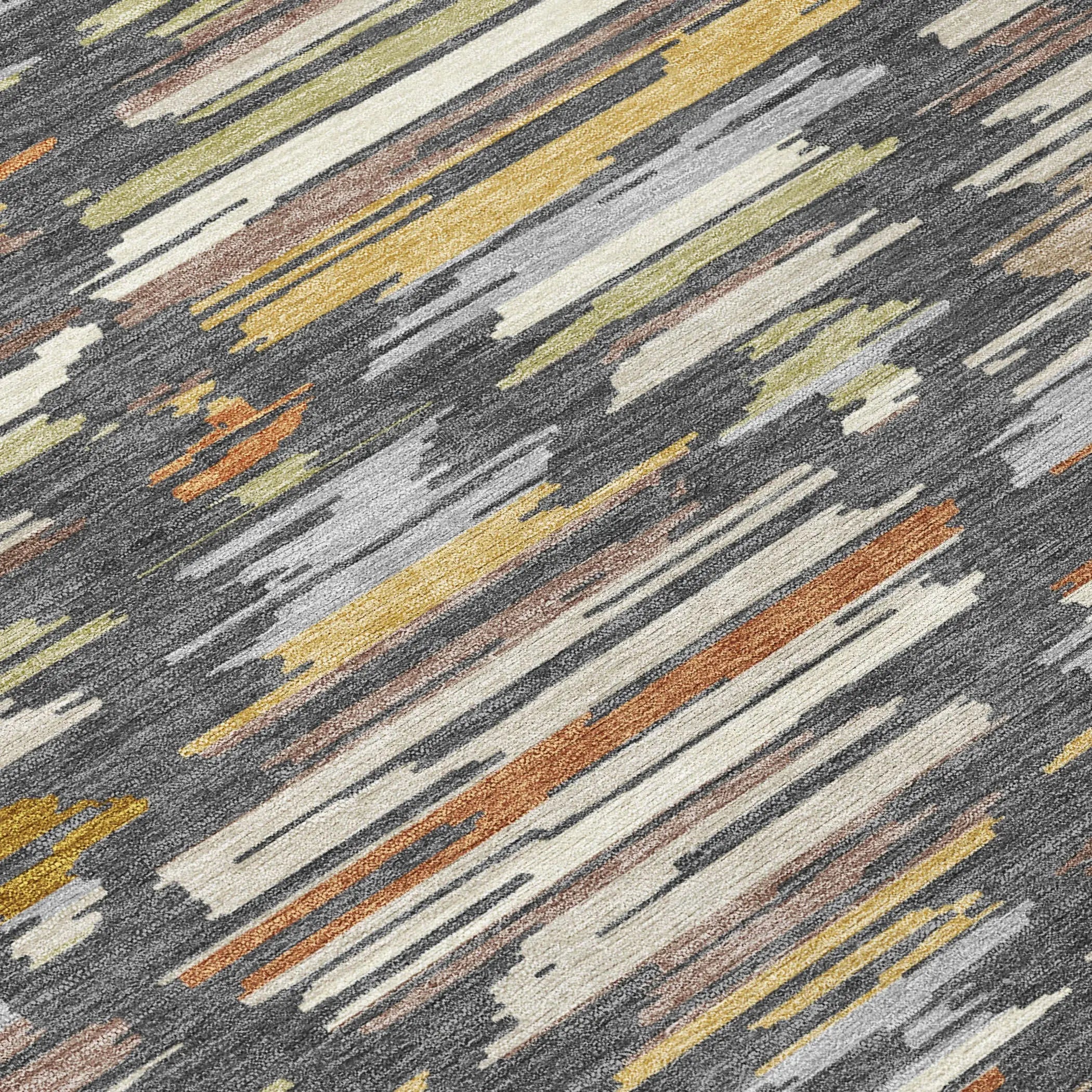8' Charcoal And Gray Round Southwestern Washable Indoor Outdoor Area Rug Homeroots Outdoor