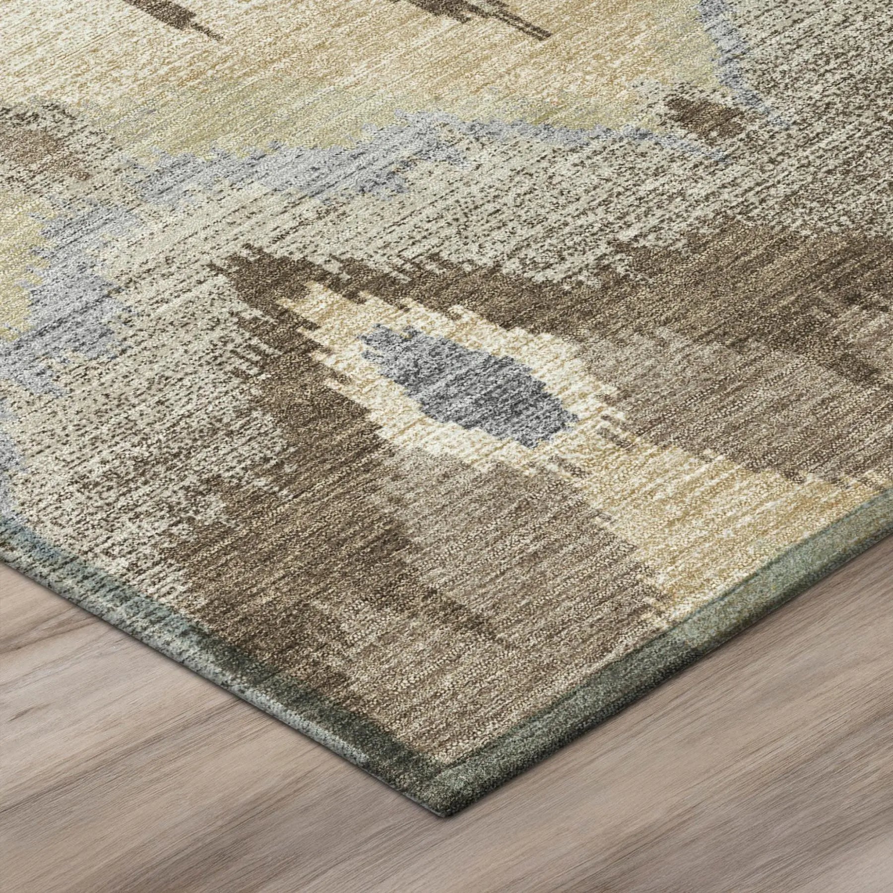 8' Chocolate And Brown Round Abstract Washable Indoor Outdoor Area Rug Homeroots Outdoor