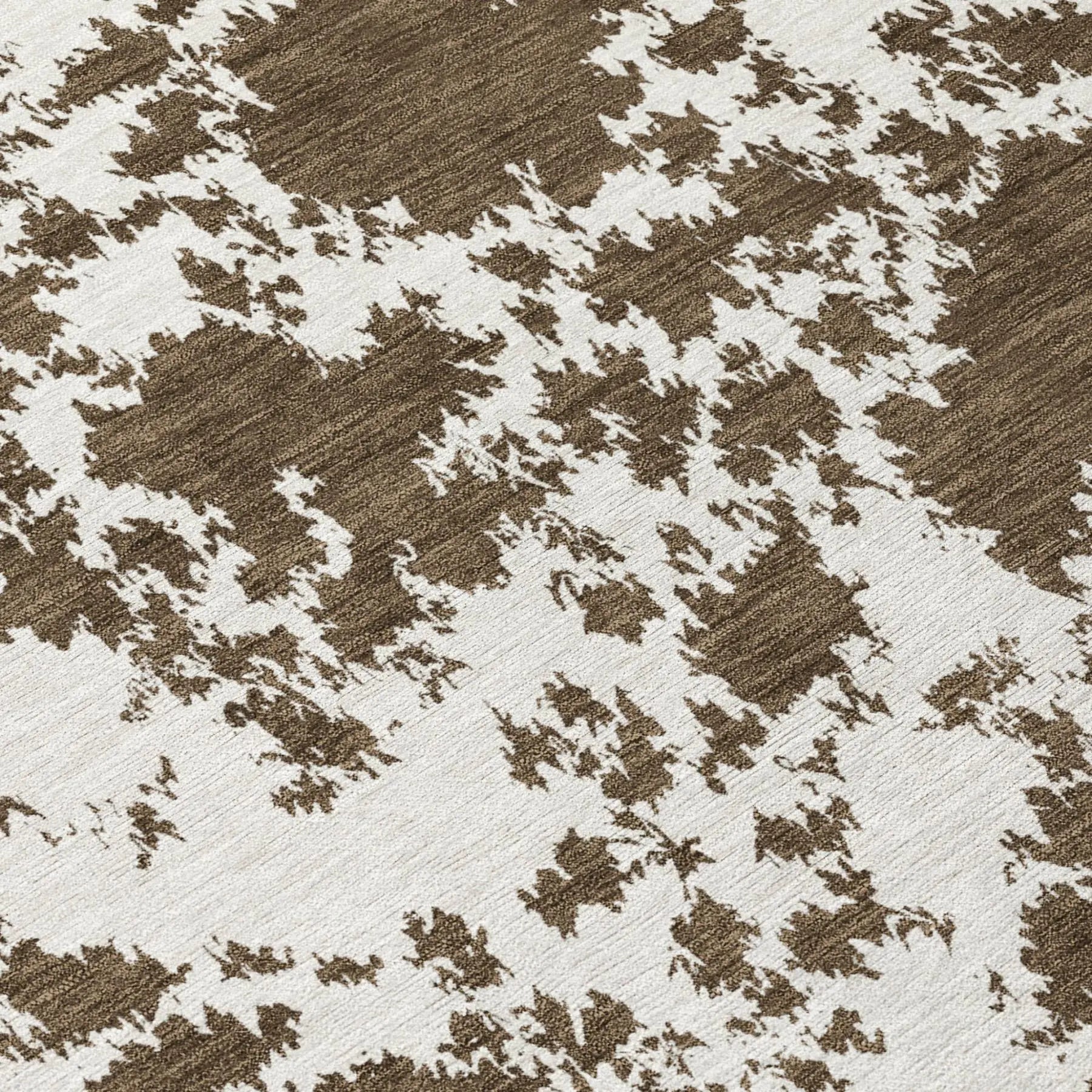 8' Chocolate And Brown Round Abstract Washable Indoor Outdoor Area Rug Homeroots Outdoor