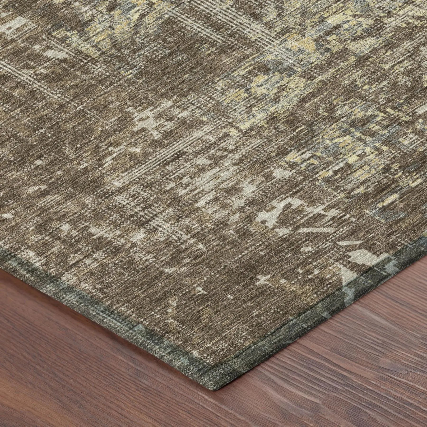 8' Chocolate And Brown Round Abstract Washable Indoor Outdoor Area Rug Homeroots Outdoor
