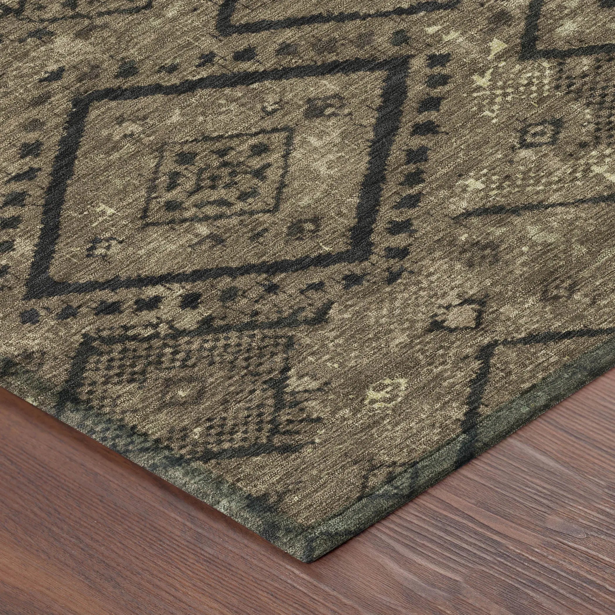 8' Chocolate And Brown Round Geometric Washable Indoor Outdoor Area Rug Homeroots Outdoor