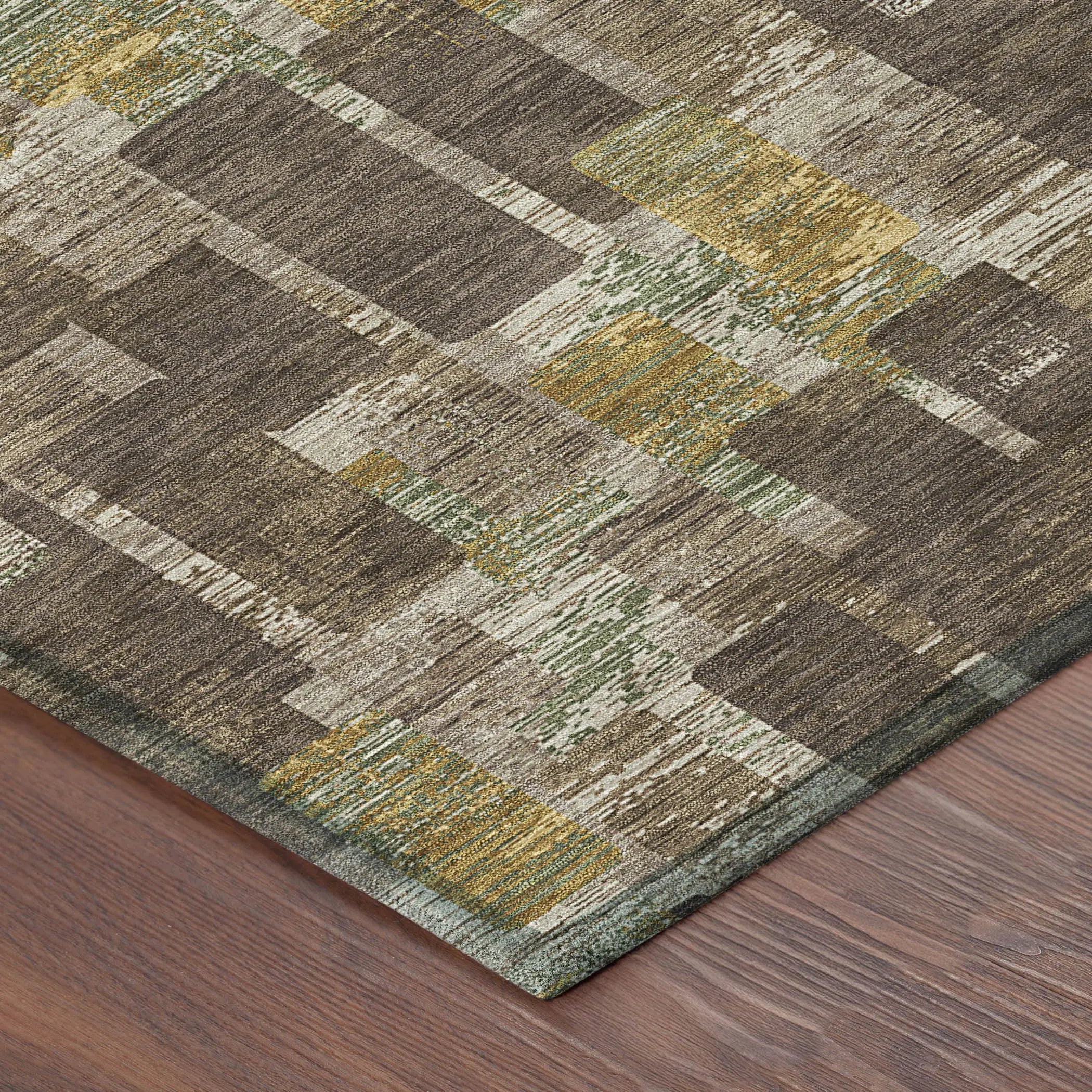 8' Chocolate And Brown Round Geometric Washable Indoor Outdoor Area Rug Homeroots Outdoor