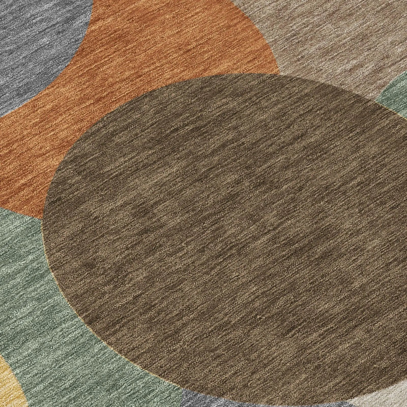 8' Chocolate And Brown Round Geometric Washable Indoor Outdoor Area Rug Homeroots Outdoor