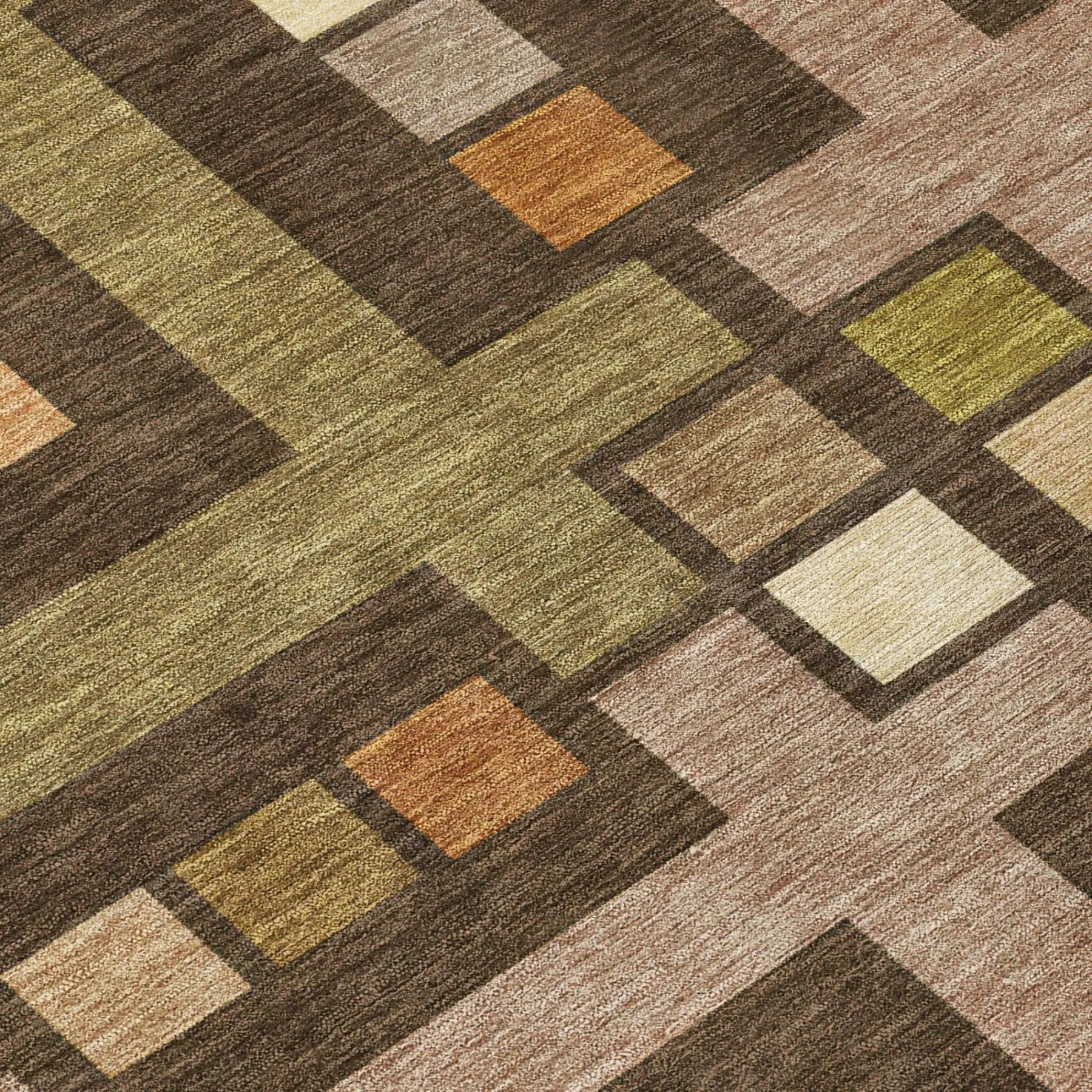 8' Chocolate And Brown Round Geometric Washable Indoor Outdoor Area Rug Homeroots Outdoor