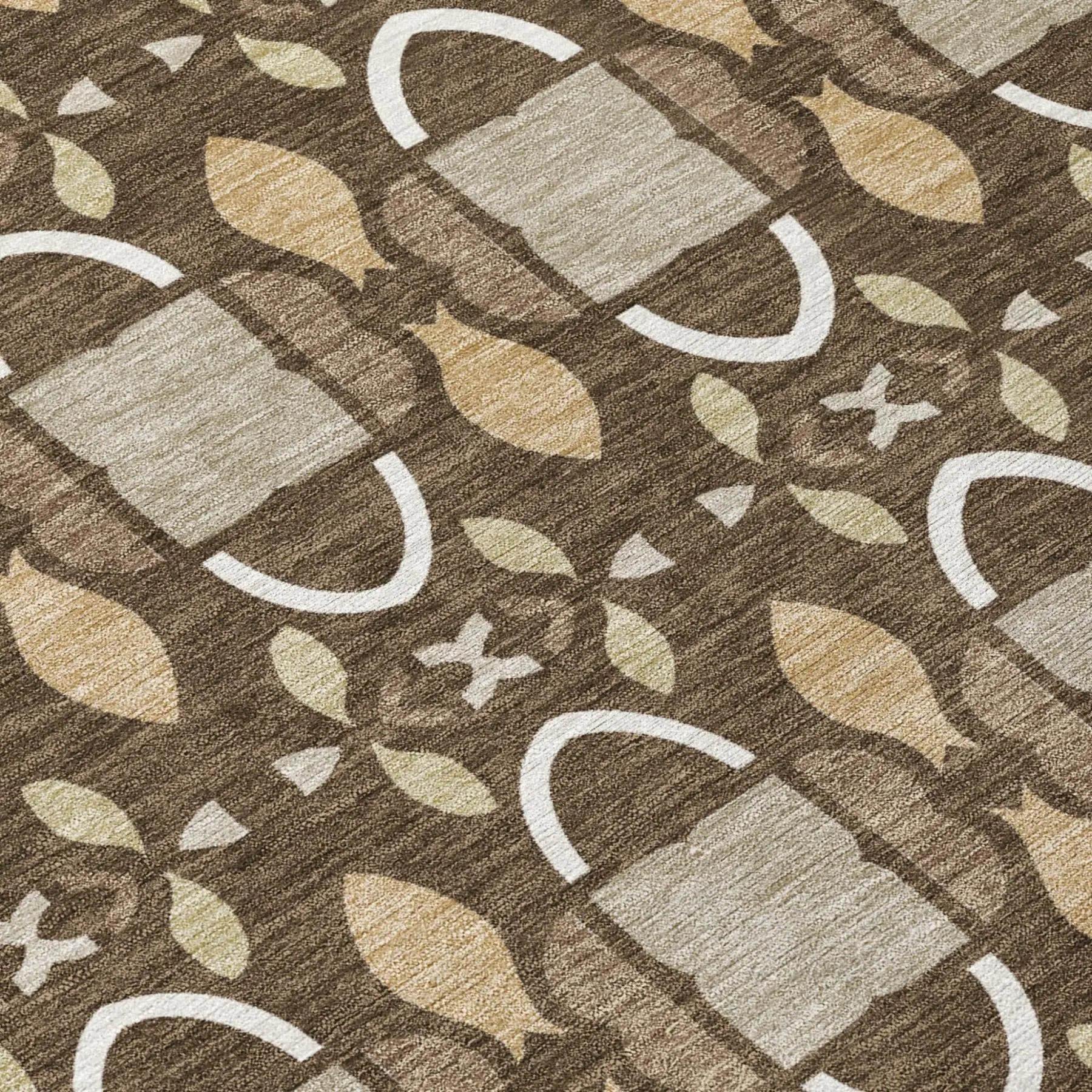 8' Chocolate And Brown Round Striped Washable Indoor Outdoor Area Rug Homeroots Outdoor