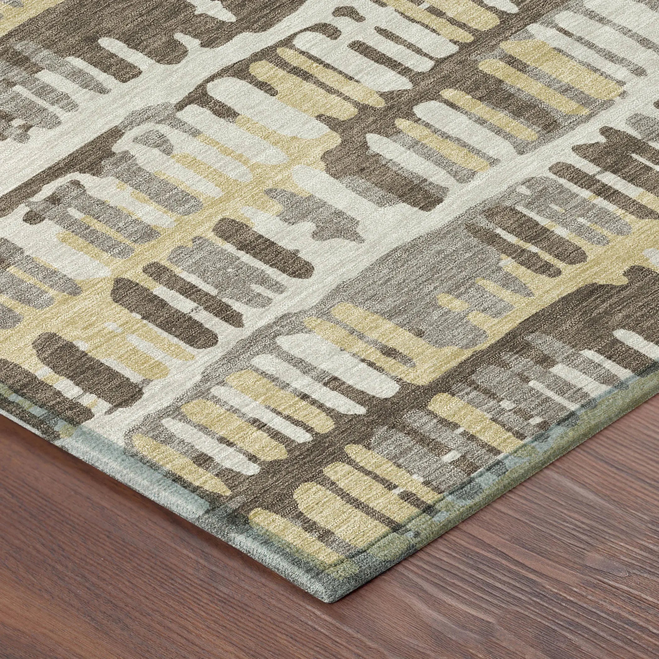 8' Chocolate And Ivory Round Abstract Washable Indoor Outdoor Area Rug Homeroots Outdoor
