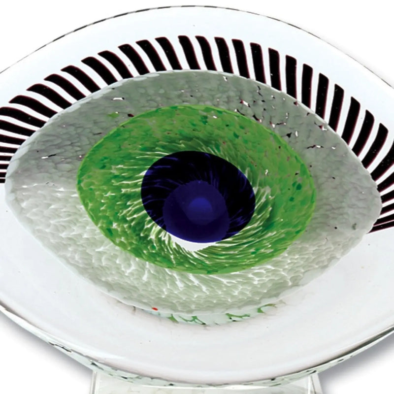 8" Clear Blue and Green Murano Glass Modern Abstract Tabletop Sculpture Homeroots Home Decor