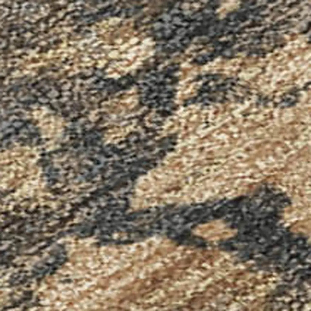 8' Copper And Ivory Round Abstract Washable Indoor Outdoor Area Rug Homeroots Outdoor
