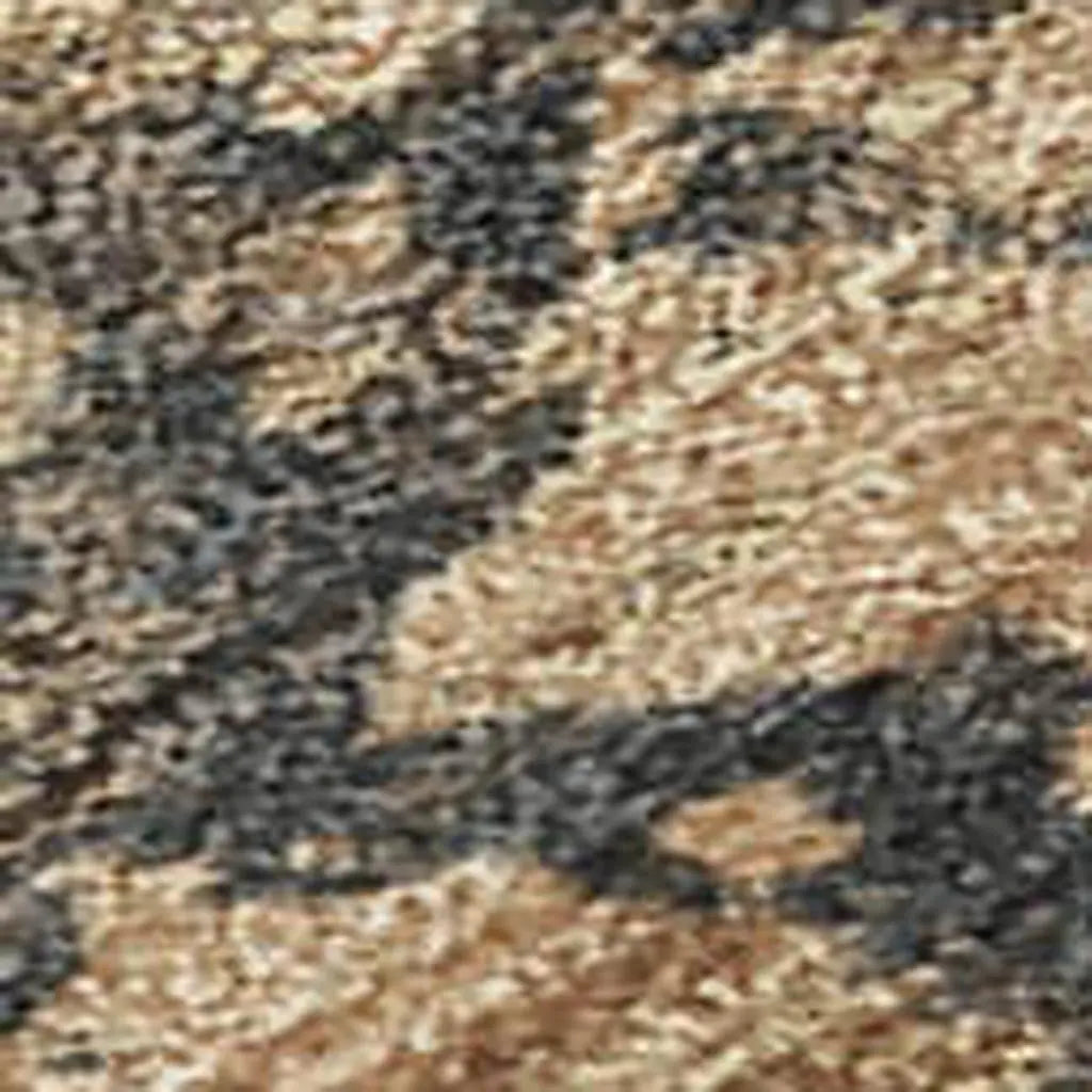8' Copper And Ivory Round Abstract Washable Indoor Outdoor Area Rug Homeroots Outdoor