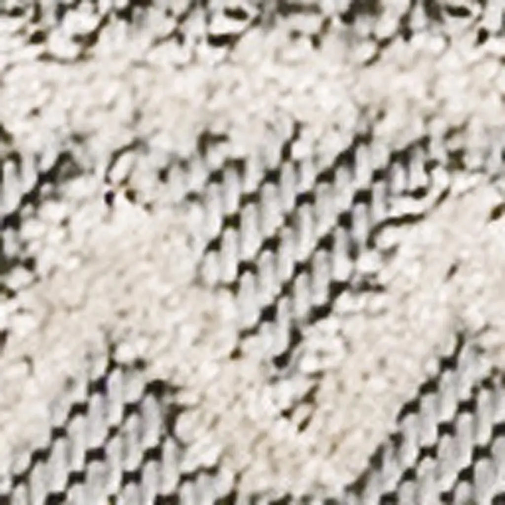 8' Cream And Gray Trellis Indoor Outdoor Runner Rug - GreatEagleInc