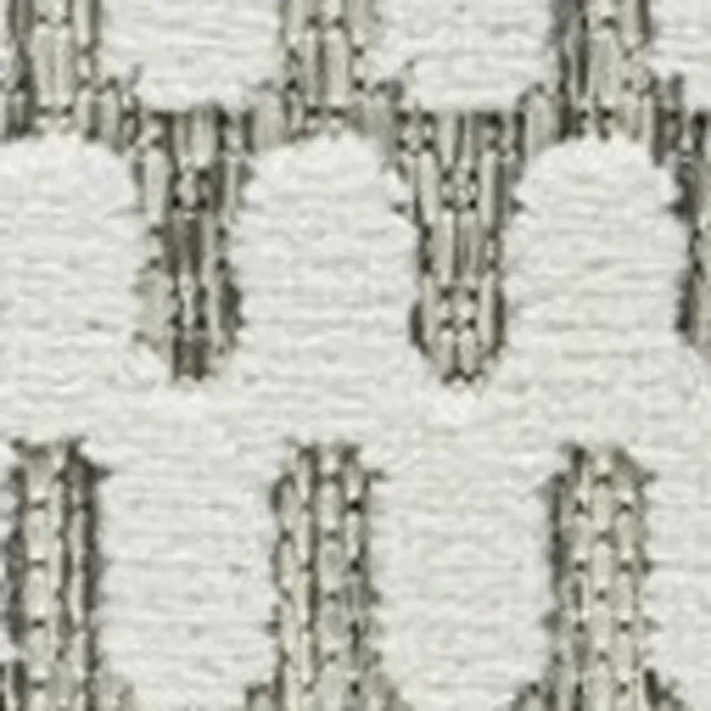 8' Cream and Beige Geometric Distressed Indoor Outdoor Runner Rug Homeroots Outdoor