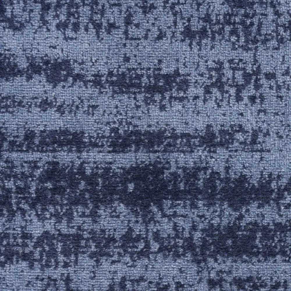 8' Denim Blue And Navy Blue Abstract Indoor Outdoor Runner Rug Homeroots Outdoor