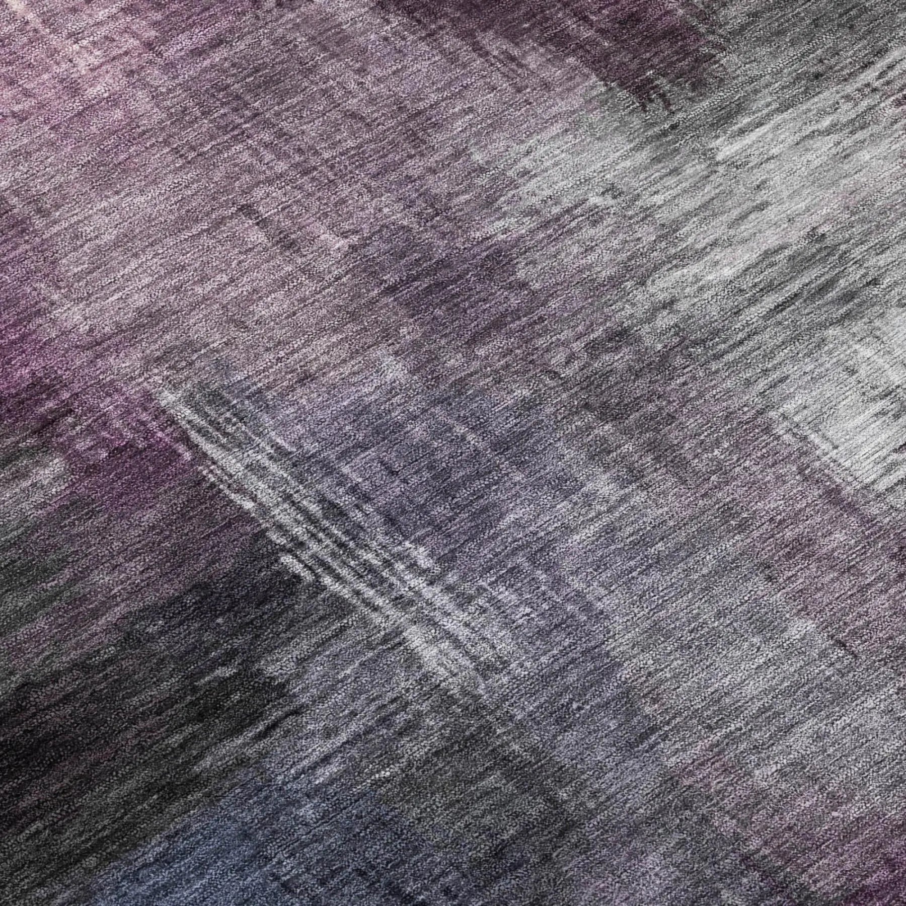 8' Eggplant And Purple Round Abstract Washable Indoor Outdoor Area Rug Homeroots Outdoor