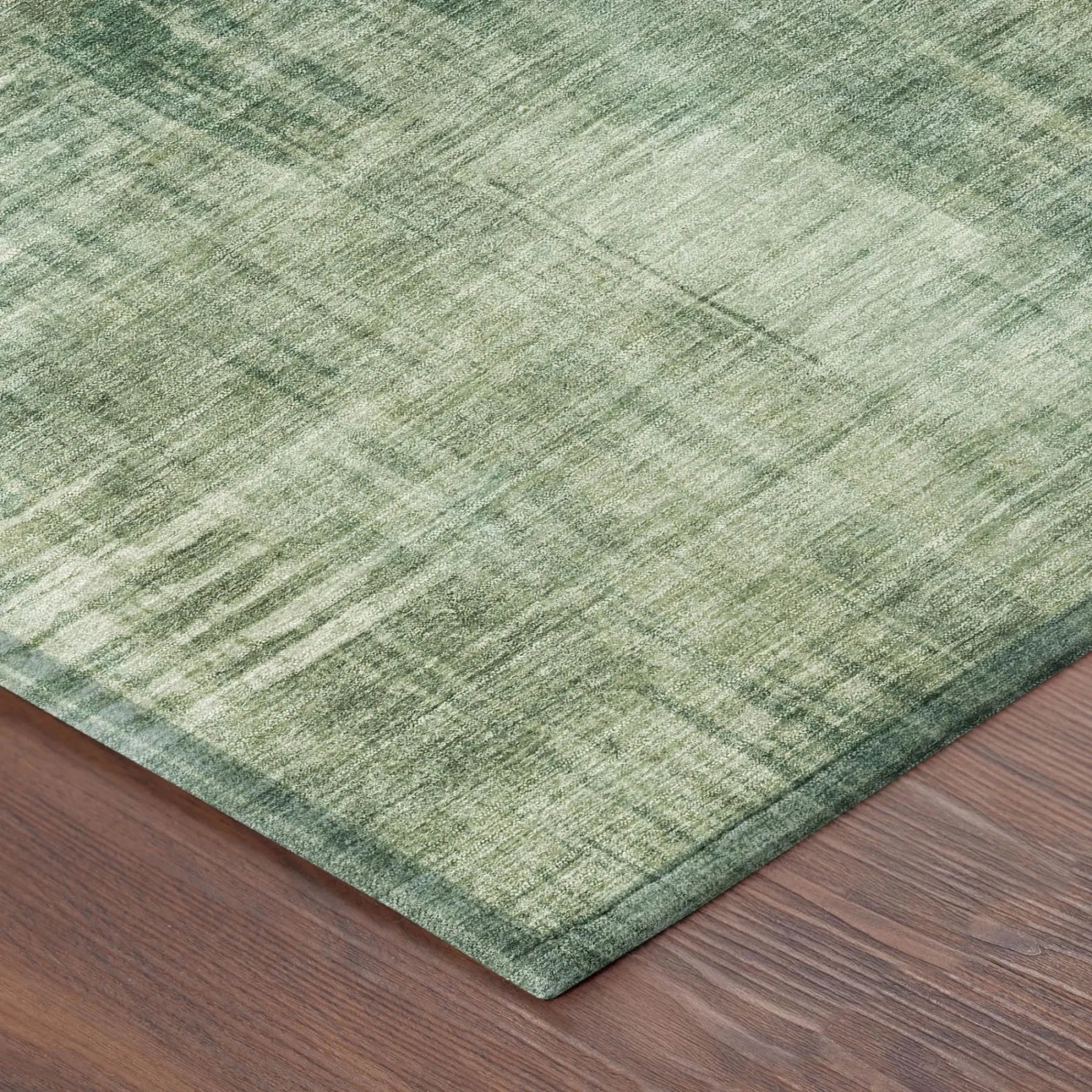 8' Fern Green And Green Round Abstract Washable Indoor Outdoor Area Rug Homeroots Outdoor