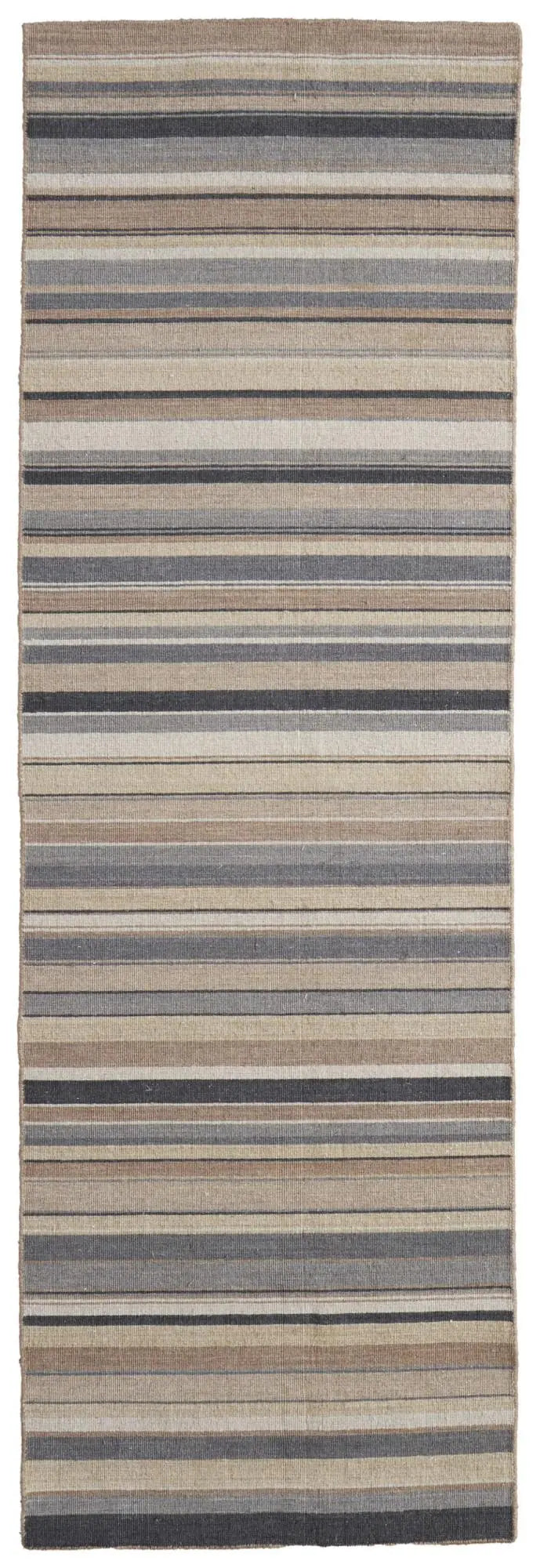 8' Gold Gray And Tan Wool Striped Hand Knotted Area Rug Homeroots Home Decor