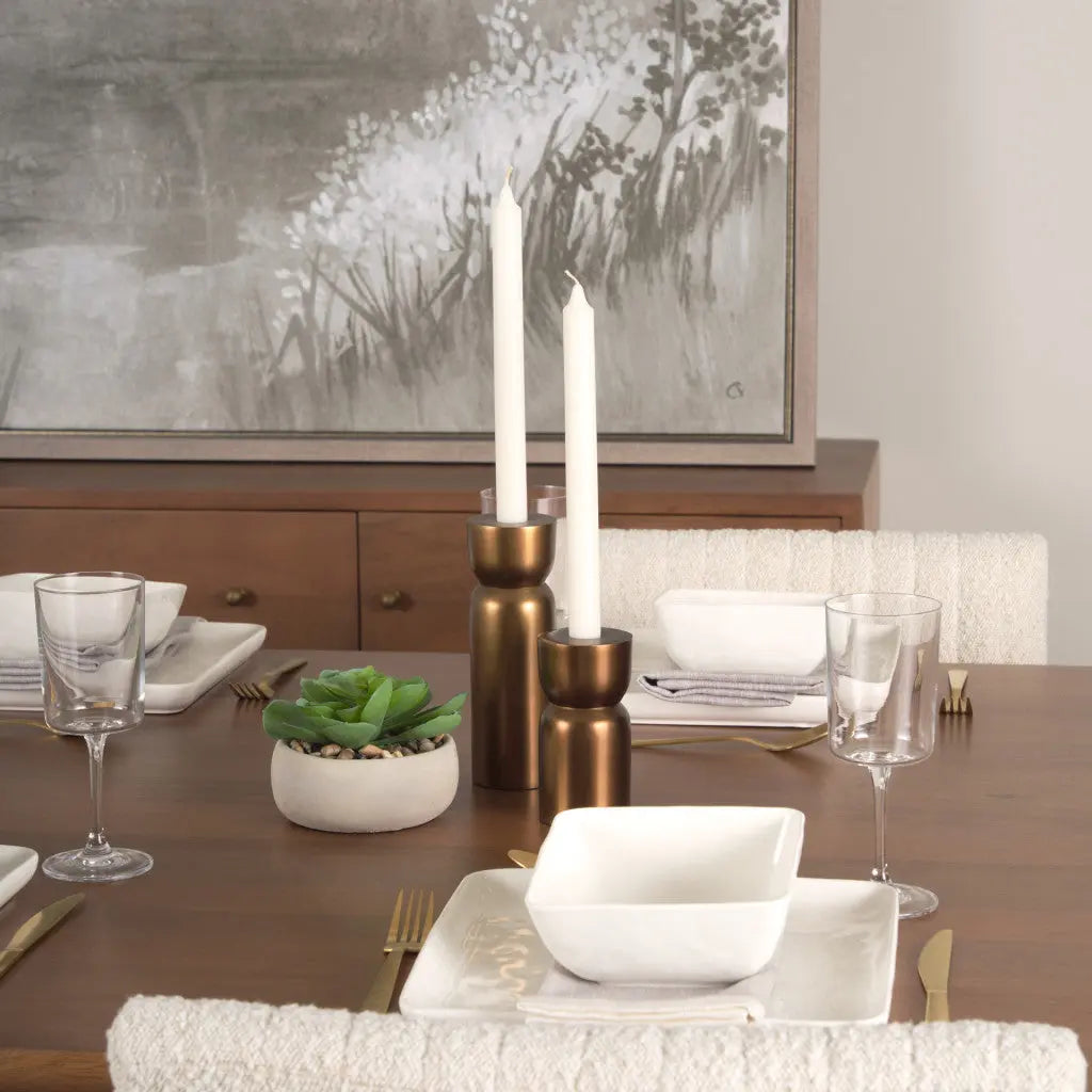 8" Gold Metal Tabletop Taper Candlestick Homeroots Home Decor