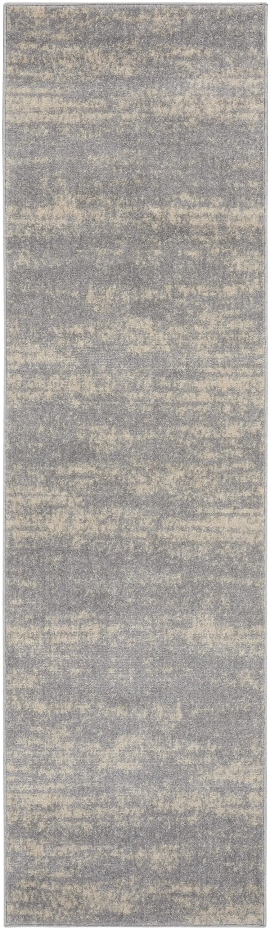 8' Gray And Beige Abstract Indoor Outdoor Runner Rug Homeroots Outdoor