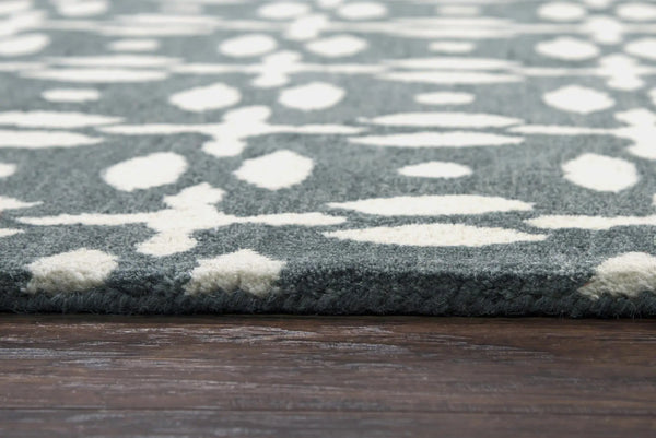 8' Gray And Beige Wool Geometric Hand Tufted Area Rug Homeroots Home Decor